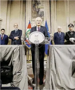  ?? Ansa ?? Nella bufera Il Presidente della Repubblica Sergio Mattarella