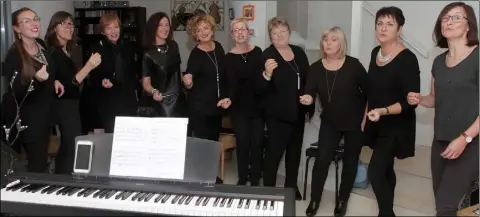  ??  ?? Wexford acapella group Stagefrigh­t in rehearsals last week