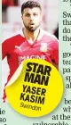  ??  ?? STAR MAN YASER KASIM Swindon