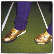  ??  ?? Daniel Lurie sports “tailgate chic” in limited-edition Nike kicks before the Symphony’s “Concert of Champions.”
