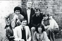  ??  ?? SCTV cast members (clockwise from bottom left) Catherine O’Hara, Eugene Levy, John Candy, Dave Thomas, Rick Moranis, Andrea Martin and Joe Flaherty strike a pose in 1981.