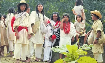  ?? CORTESíA ?? Un grupo de indígenas pertenecie­ntes a la comunidad Kogui del pueblo Yincuámero.