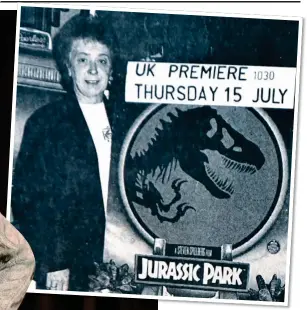  ?? ?? STARDUST: Samantha Morton, left, plays Liz Evans, above at the premiere of Spielberg’s Jurassic Park at Carmarthen’s Lyric Cinema in 1993