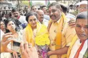  ?? HT PHOTO ?? Nandamuri Suhasini, granddaugh­ter of NT Rama Rao, is the first in the third generation of the family to contest elections.