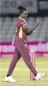  ?? (Photo: Nathan Stirk/getty Images) ?? West Indies Women pace bowler Shamilia Connell celebrates taking a wicket during the fifth Vitality
IT20 match against England Women at Incora County Ground in Derby, England, on September 30, 2020.