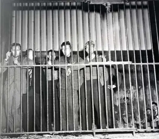  ?? © ?? September 1944: Vlaamse collaborat­eurs worden in de leeuwenkoo­i van de Zoo van Antwerpen opgesloten.
Bettmann Archive