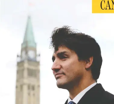  ?? SEAN KILPATRICK / THE CANADIAN PRESS ?? Prime Minister Justin Trudeau will need to bring opposition parties onside with his government’s
legislatio­n this session of Parliament, to avoid a possible government-ending confidence vote.