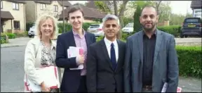  ?? PHOTOS: TWITTER ?? Investigat­ion: Labour councillor Ansar Hussain, right, who has been suspended from the party, with London Mayor Sadiq Khan, second right