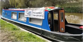  ??  ?? This specially commission­ed vessel has been travelling the waterways around Bath to make sure boaters get their vaccines