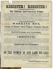  ??  ?? A print published by the vigorous and well-funded National Anti-Corn Law League, c1840s