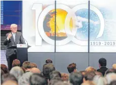  ?? FOTO: DPA ?? Bundespräs­ident Frank-Walter Steinmeier bei der Festanspra­che zu 100 Jahre Internatio­nale Arbeitsorg­anisation (ILO) in Berlin.