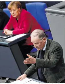  ??  ?? Alexander Gauland von der AfD hatte nach Merkels Rede das Wort