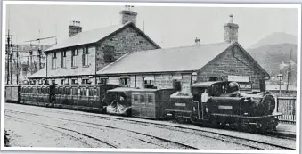  ?? ?? A view of Portmadoc station in our August 1900 issue, with a Double Fairlie heading a mixed train.