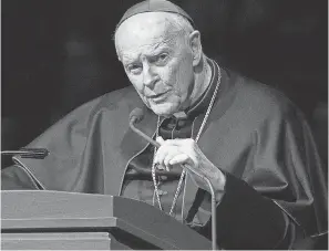  ?? ROBERT FRANKLIN/AP ?? The Vatican rejected an appeal from former Cardinal Theodore McCarrick, and the decision to defrock him is final.