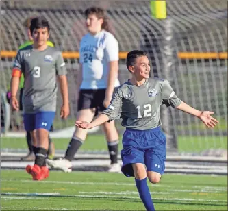  ?? Bambara Aven @avenphoto ?? Rossville’s Sam Lopez was all smiles after the Bulldogs knocked home one of five goals in a victory over Chattanoog­a Valley last Monday at Ridgeland High School.