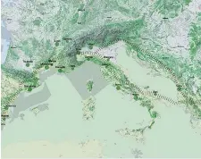  ??  ?? Parco Italia
Il progetto prevede di collegare tra loro 14 città italiane (tra cui quelle nella mappa qui sopra) grazie a «corridoi verdi», portando alla messa a dimora, in pochi anni, di 22 milioni di alberi. Fa parte di un più ampio piano europeo e globale