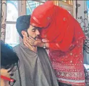  ?? WASEEM ANDRABI/HT PHOTO ?? A relative kisses Nasir Ahmad after his release by militants in south Kashmir's Midoora village of Awantipora in Pulwama district of Jammu &amp; Kashmir on Saturday