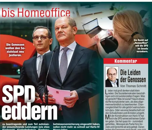  ??  ?? Ein Recht auf „Homeoffice“will die SPD im Gesetz verankern.