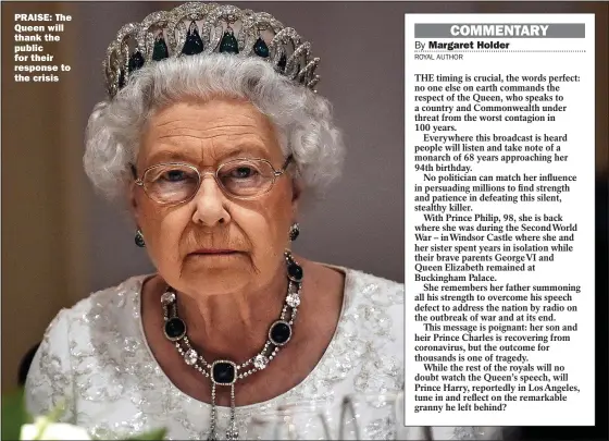  ?? Picture: TOBY MELVILLE/GETTY ?? PRAISE: The Queen will thank the public for their response to the crisis