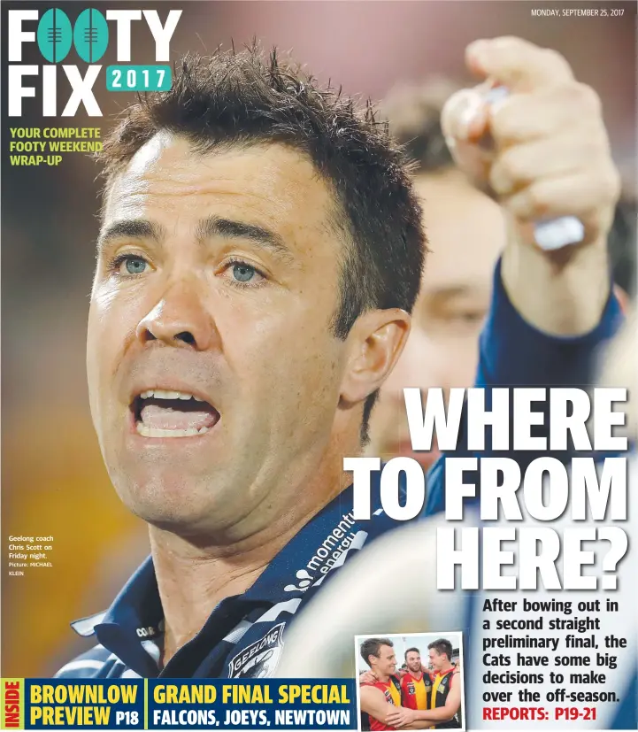  ?? Picture: MICHAEL KLEIN ?? Geelong coach Chris Scott on Friday night.