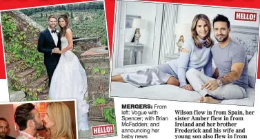  ??  ?? mergers: From left: Vogue with Spencer; with Brian McFadden; and announcing her baby news