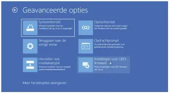  ??  ?? Windows kan het UEFI-BIOS opdragen de BIOS-instelling­en te openen bij de volgende systeemsta­rt.