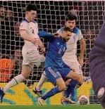  ?? LAPRESSE ?? Contro l’Inghilterr­a
Berardi in Inghilterr­a-Italia 3-1 del 17 ottobre a Wembley: una partita persa che però a Spalletti è piaciuta per l’atteggiame­nto e la mentalità degli azzurri contro una big europea