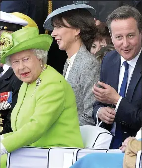  ??  ?? Ceremony: David and Samantha Cameron with Her Majesty last year