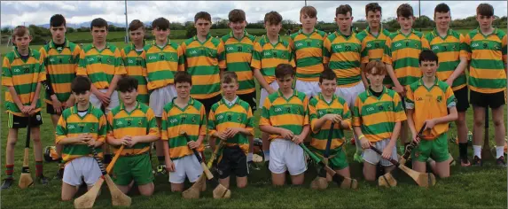  ??  ?? The South Kerry U-14 team that made history on Monday when they qualified for the Feile Hurling Finals by beating Tralee Parnells in the Coiste na nOg Chiarra ‘C’ Final.