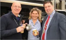  ??  ?? Frank Murphy (Monex CEO), Lindsay Fredman (SWCC CEO) and Cllr Niall Kelleher (Mayor of Killarney) at the SouthWest Counsellin­g Centre fundraisin­g coffee morning.