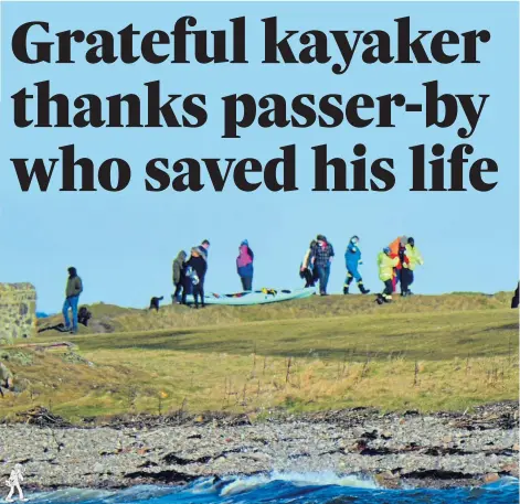  ?? Picture by Fubar News. ?? RESCUE SCENE: Belgian photograph­er Bertrand was kayaking from Buckie to Findochty.