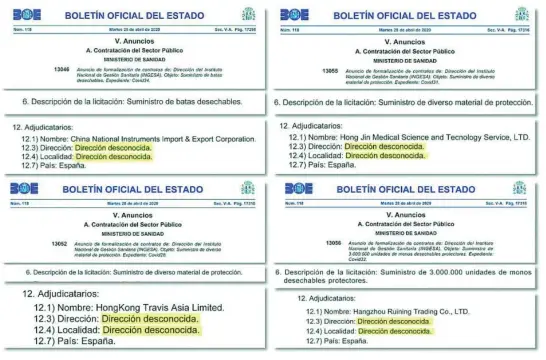  ??  ?? En 14 expediente­s de compras la adjudicata­ria figuraba con «dirección desconocid­a»