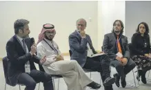  ?? Khushnum Bhandari for The National ?? Panelists at the UAE Symposium on Social Robotics at NYUAD on Saadiyat Island yesterday