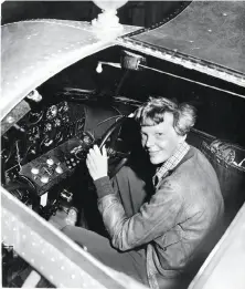  ?? File photo ?? Amelia Earhart ended a record-breaking flight in Oakland, but she doesn’t get major recognitio­n at the city’s airport.