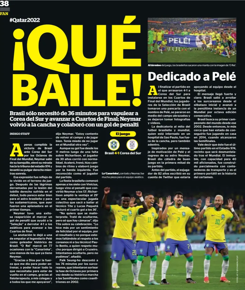  ?? ?? La ‘Canarinha’, con todo y Neymar, fue mucha pieza para el equipo asiático.