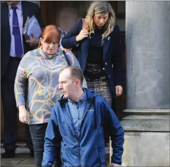  ??  ?? Helen Egan (left). mother of the late Sean Egan leaves the courthouse.