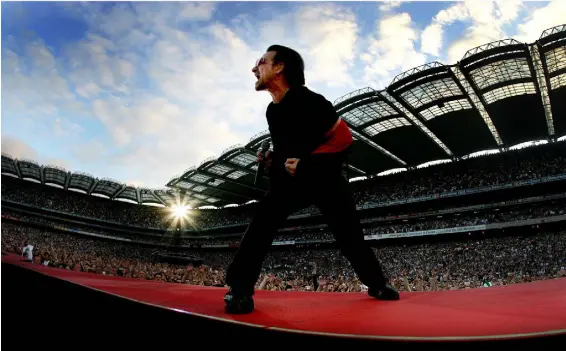  ??  ?? Bono on stage at Croke Park — the GAA is in talks with Tixserve about using its digital ticket delivery system. Picture: David Conachy
Sean Pollock