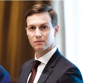  ?? (Olivier Douliery/Abaca Press/TNS) ?? JARED KUSHNER, US President Donald Trump’s adviser and son-in-law, in the Cabinet Room of the White House last year.