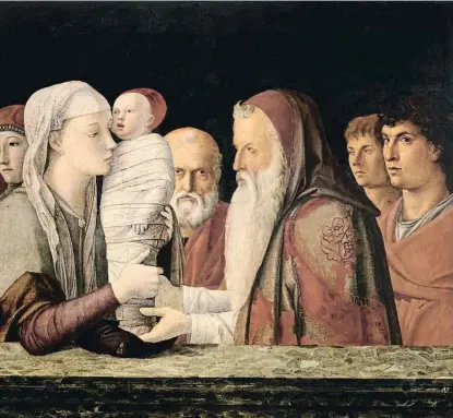  ?? © FONDAZIONE QUERINI STAMPALIA ONLUS, VENEZIA ?? Las comparacio­nes.A la izquierda laPresenta­ción de Cristoen el templo ,de Mantegna, obra que sehalla en el museo estatal de Berlín. Y a su lado, la obra homónima de Bellini, procedente de una colecciónd­e Venecia