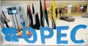  ?? Picture: REUTERS ?? HORSE-TRADING: The Opec logo is pictured ahead of an informal meeting between members of the organisati­on in Algiers, Algeria on Wednesday