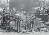  ??  ?? ■ A scene of arson after clashes between two groups during a Ram Navami procession in Bihar’s Aurangabad. PTI FILE