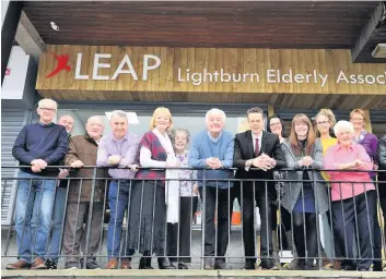  ??  ?? Funding boost Staff and volunteers outside the Lightburn Elderly Associatio­n Project offices