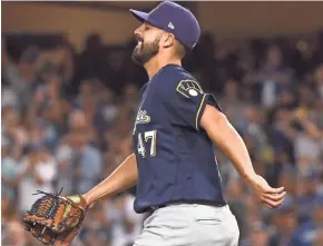  ?? GETTY IMAGES ?? Gio Gonzalez rolled his left ankle in the second inning of Game 4.