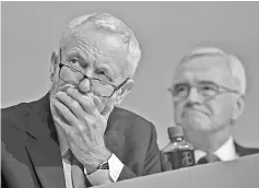  ?? — Reuters photo ?? Corbyn (left) and McDonnell sit together at the annual Labour Party Conference in Liverpool.