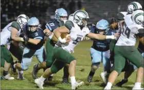  ?? GENE WALSH/FOR MEDIANEWS GROUP ?? Pennridge’s Jack Ferguson follows his blockers against North Penn Friday night.