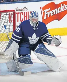  ?? CLAUS ANDERSEN/ GETTY IMAGES ?? After a slow start to the season, goaltender Frederik Andersen has been a tower of strength for the Maple Leafs.