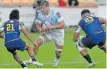  ?? BackpagePi­x ?? CAMERON Hanekom was one of the few Bulls to enhance his reputation against Northampto­n with a number of strong carries and big tackles. |