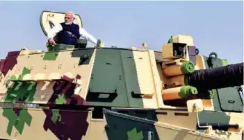  ?? PHOTOGRAPH: PIB ?? Prime Minister Narendra Modi visiting L&T’s Armoured Systems Complex in Surat, Gujarat