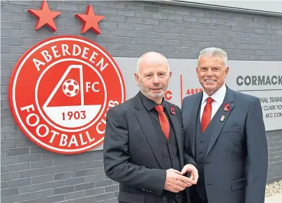  ?? Photograph­s by Kenny Elrick ?? Aberdeen FC chairman Stewart Milne, left, and vice-chairman Dave Cormack.