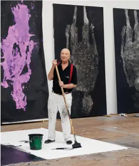  ?? ?? “In the GDR, all artists were state artists. You can see it in the results’ … Georg Baselitz in his studio in Ammersee. Photograph: © Martin Müller, Berlin